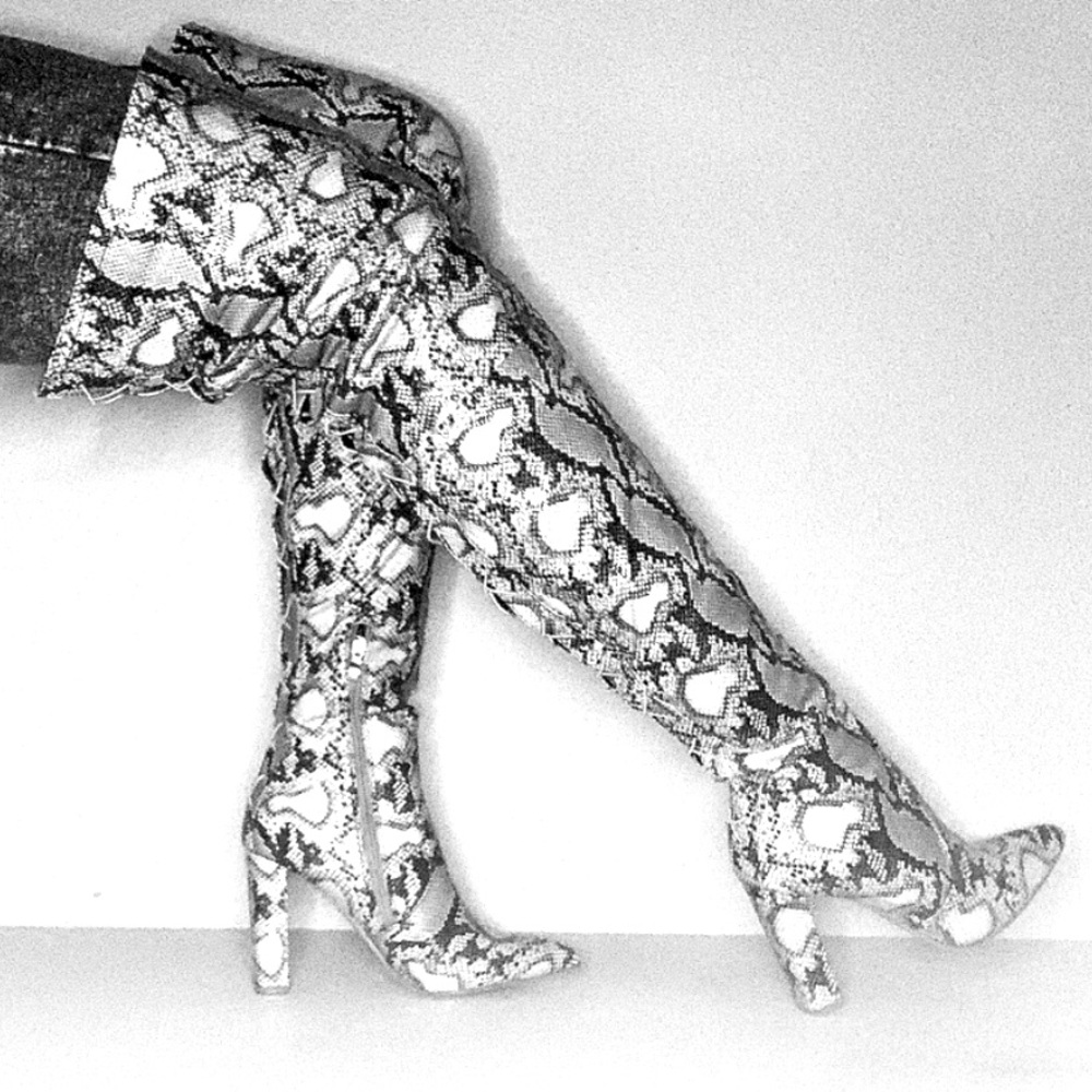 Thigh high Snakeskin boots